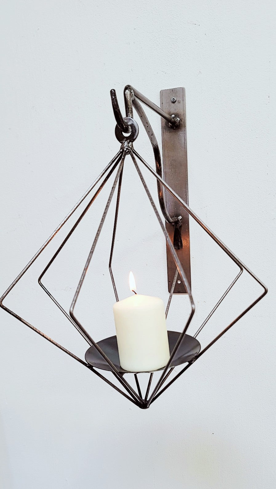 Plant Bracket with Hanging Geometric Plant/Candle/Lantern Holder