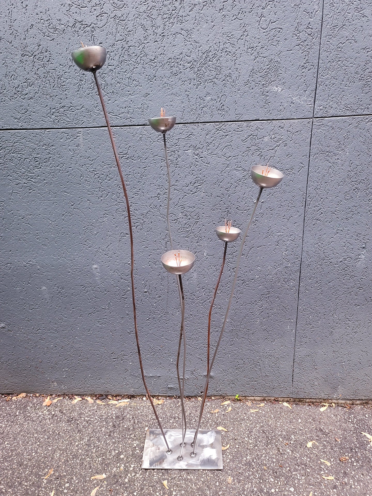 Reclaimed Lamp Parts Garden Sculpture