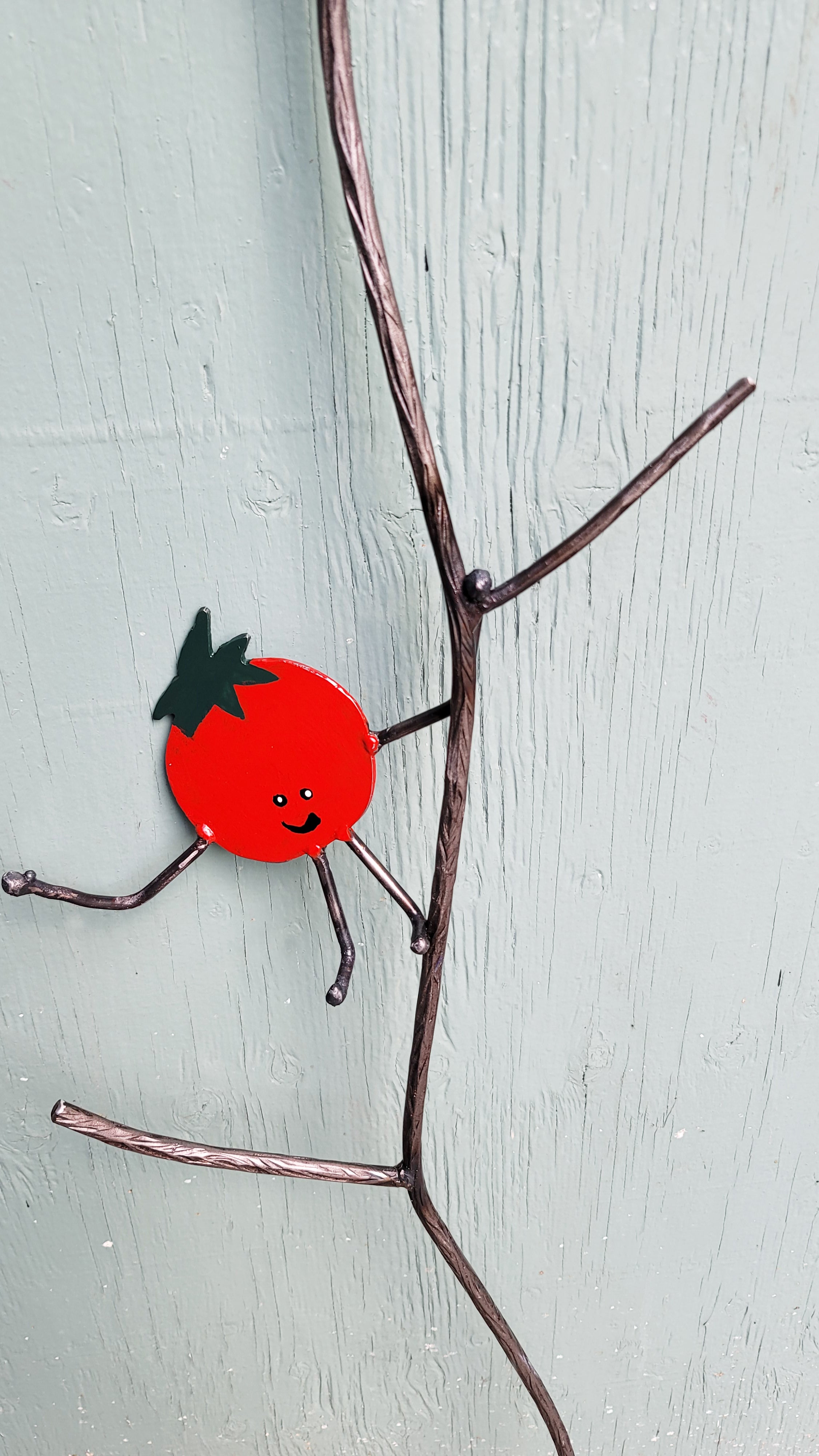 Friendly Tomato Metal Garden Stake