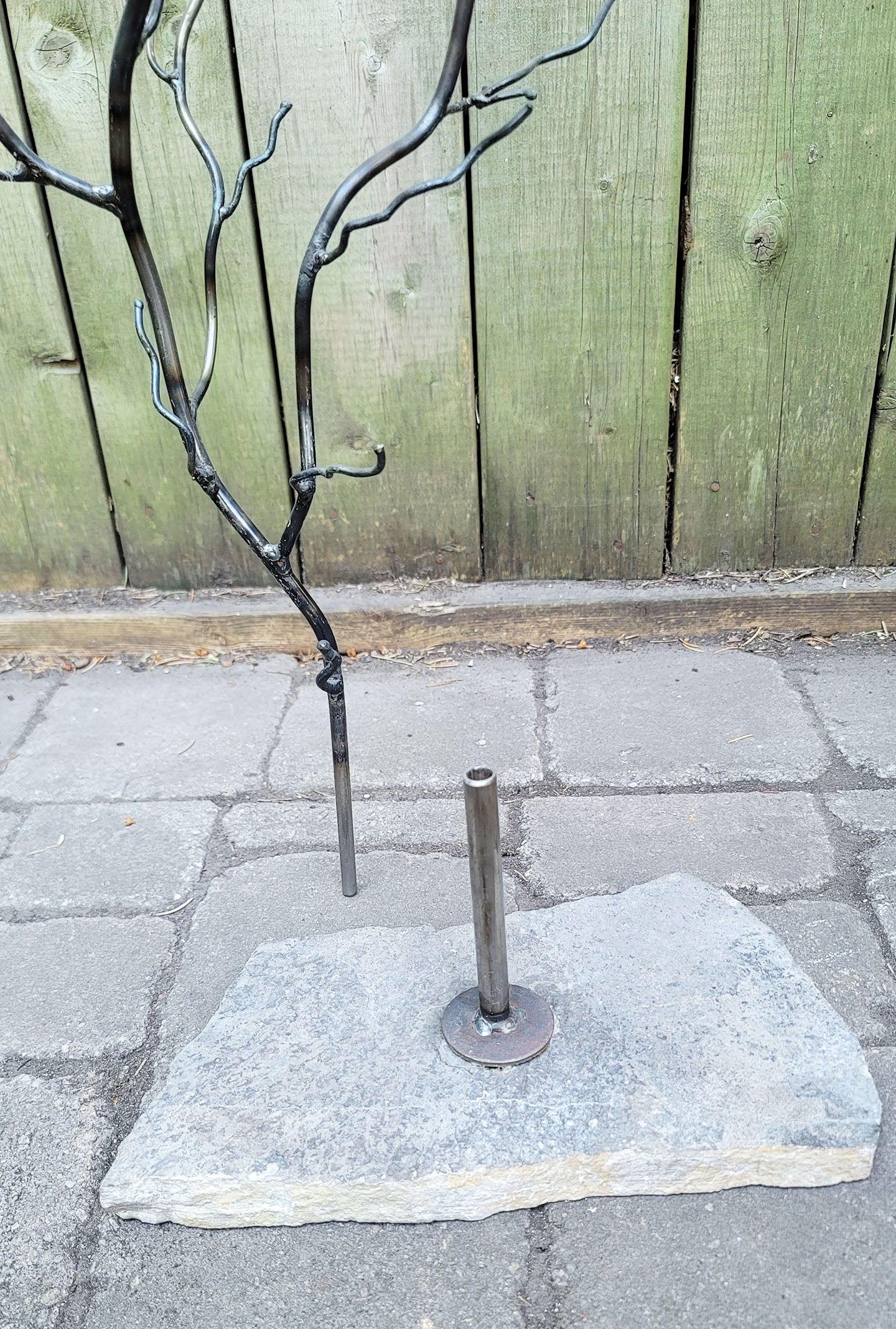 Steel Tree with Removable Stone Base